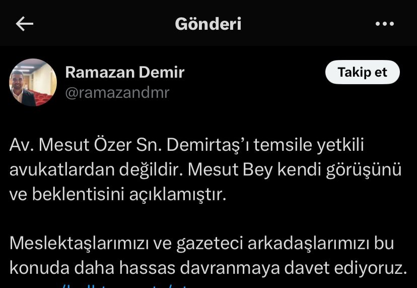 “Kendi beklentisidir”