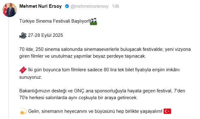 Sinema coşkusu Türkiye’ye yayılıyor