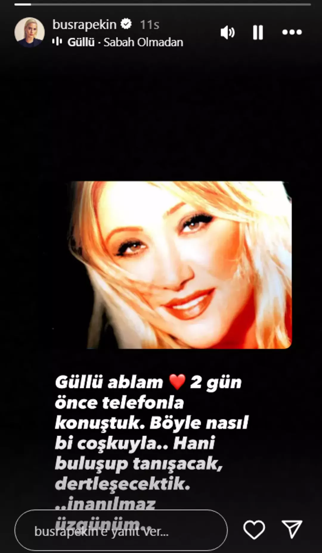 Büşra Pekin’den duygulandıran paylaşım