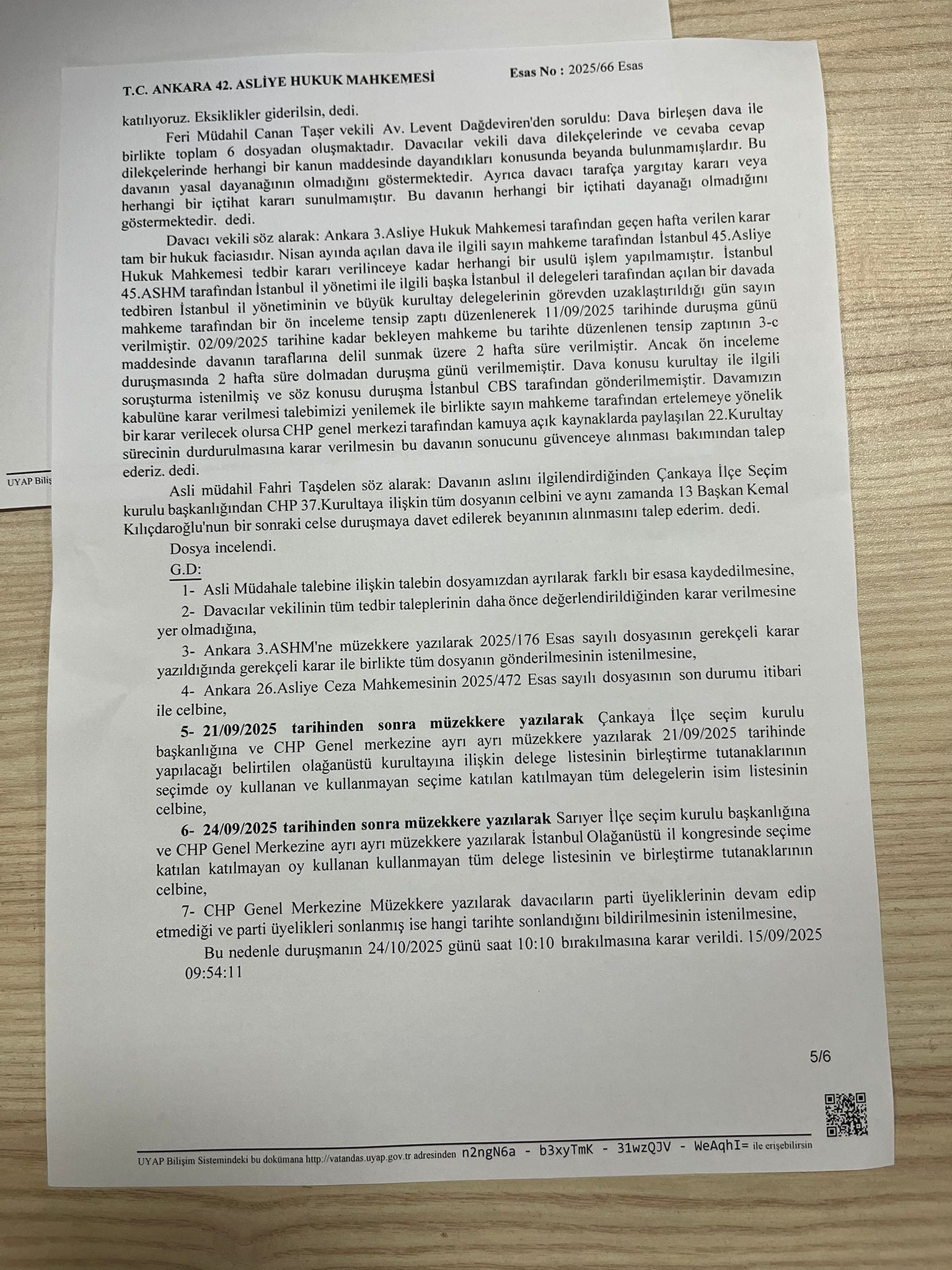 Chp Kurultay Davasi Karar