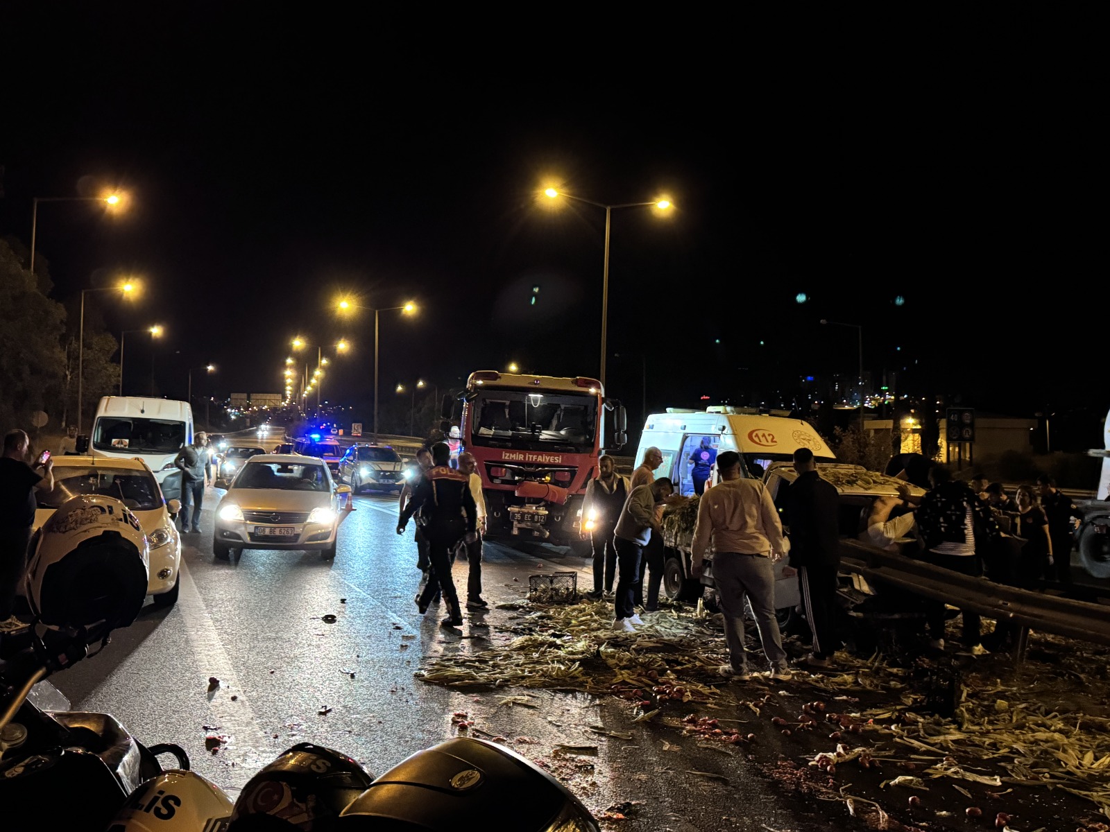 Otoyolda trafik durdu