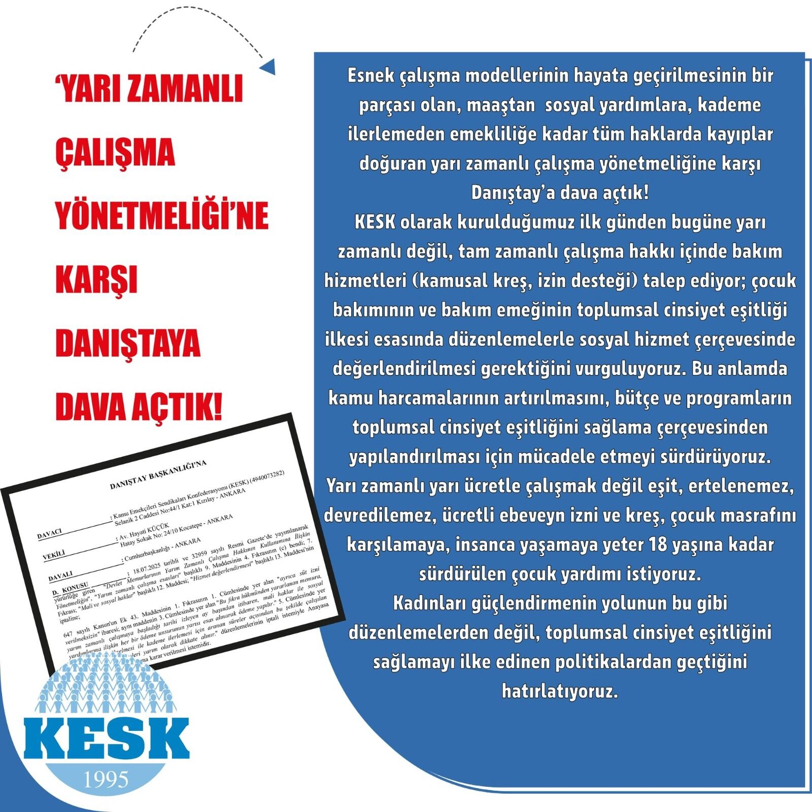 "Eşit, ücretli ebeveyn izni ve çocuk yardımı talep ediyoruz"