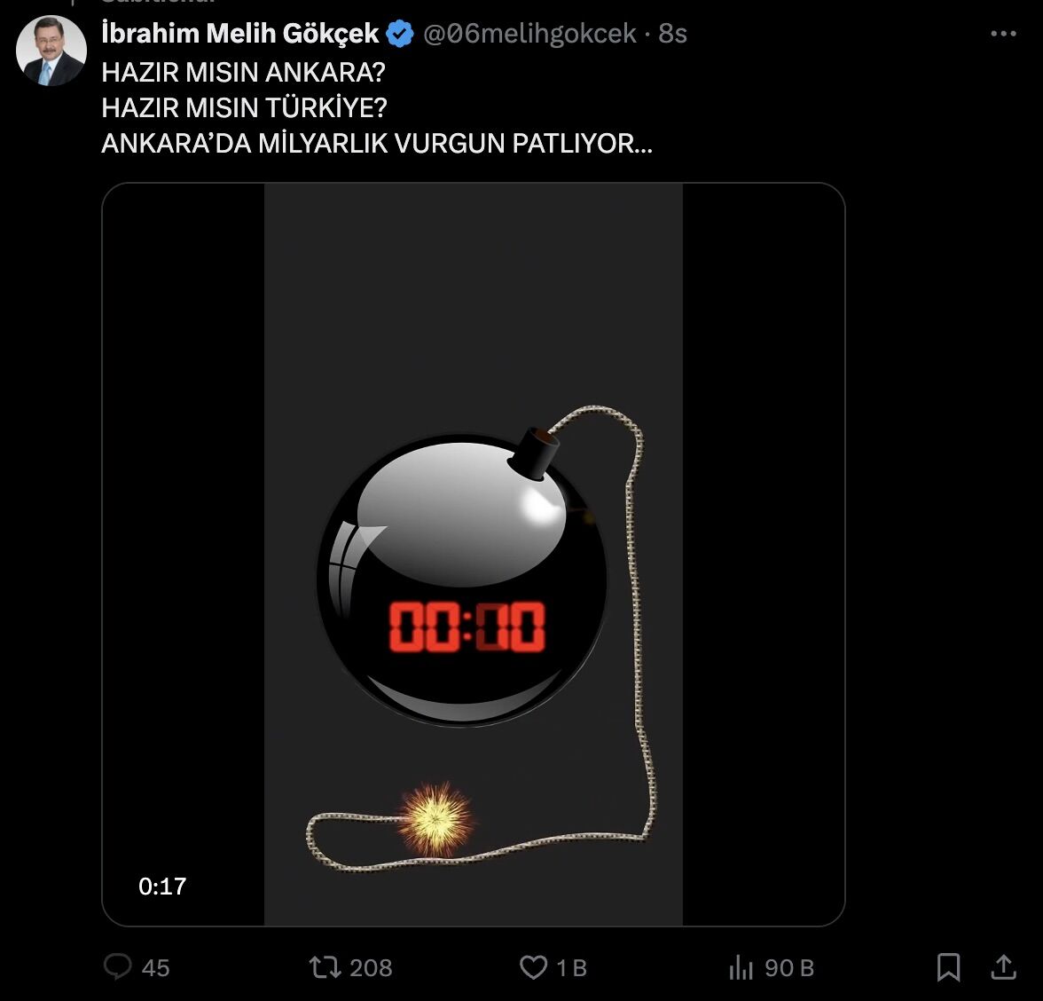 “Ankara’nın en büyük hırsızı O Tweeti attı”