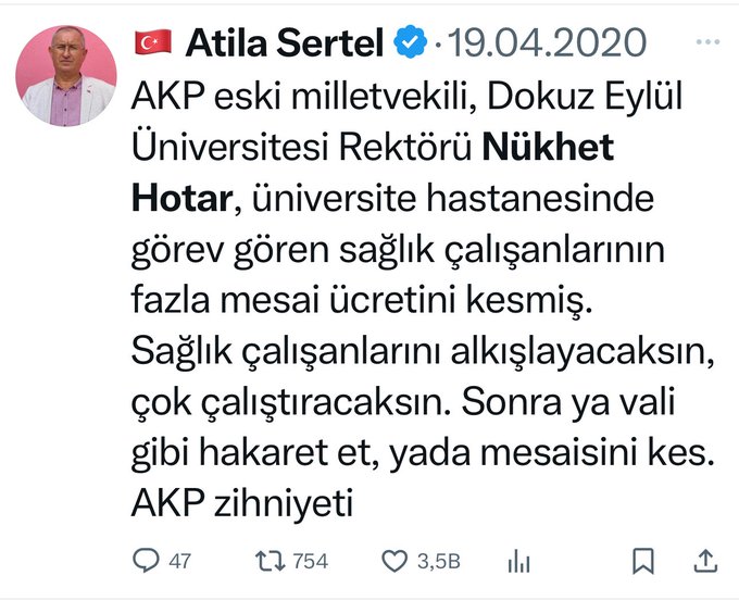 Sertel'e bu paylaşımı için dava açıldı