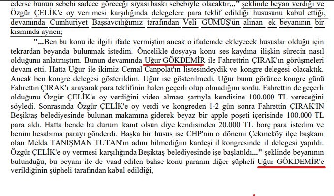 İddianamede para almakla suçlanıyordu