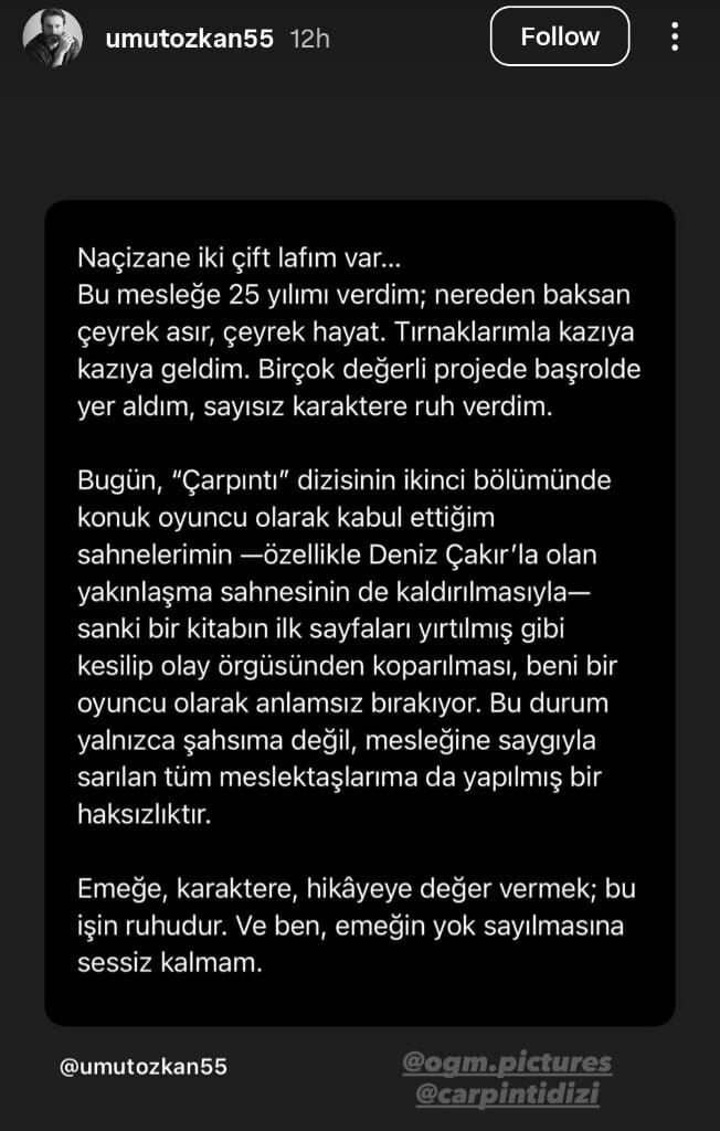 Umut Özkan Açıklama