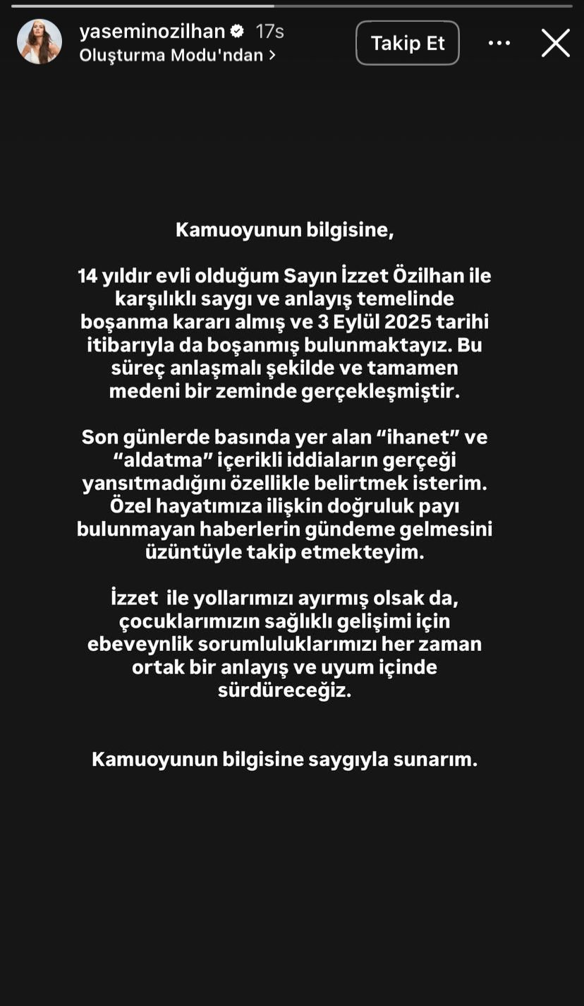 Yasemin Özilhan’dan ilk açıklama