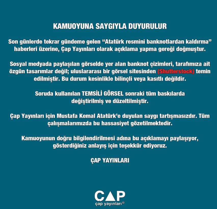 Yayınevinden açıklama