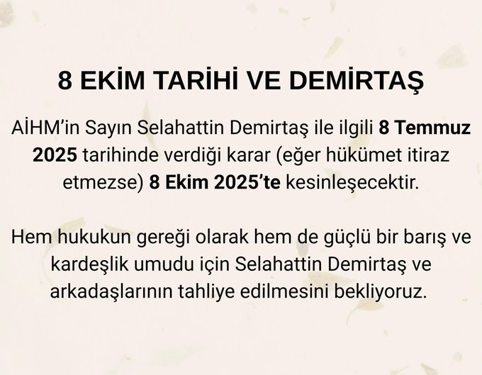 8 Ekim'de itiraz süresi doluyor