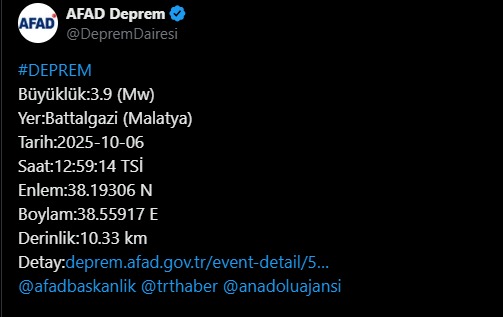 İlk Bilgilere göre can ve mal kaybı yok