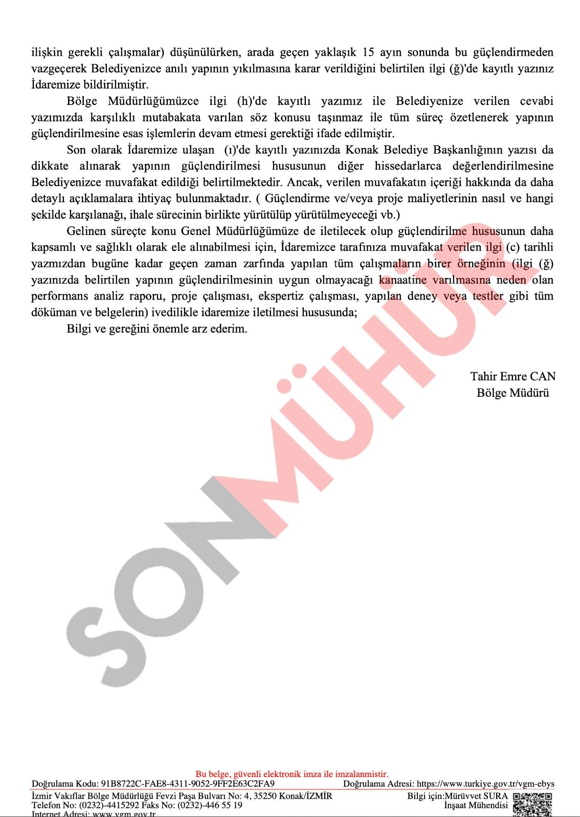 Vakıflar Bölge Müdürlüğü'nden İzBB'ye çağrı