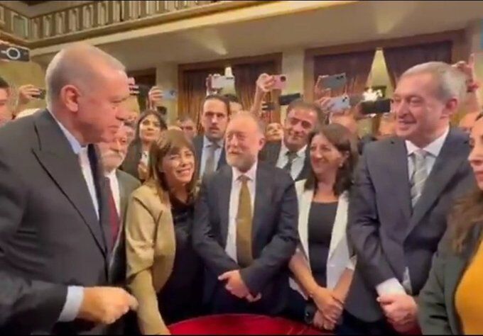 Erdoğan ve DEM Parti heyeti TBMM açılışında bir araya gelmişti.