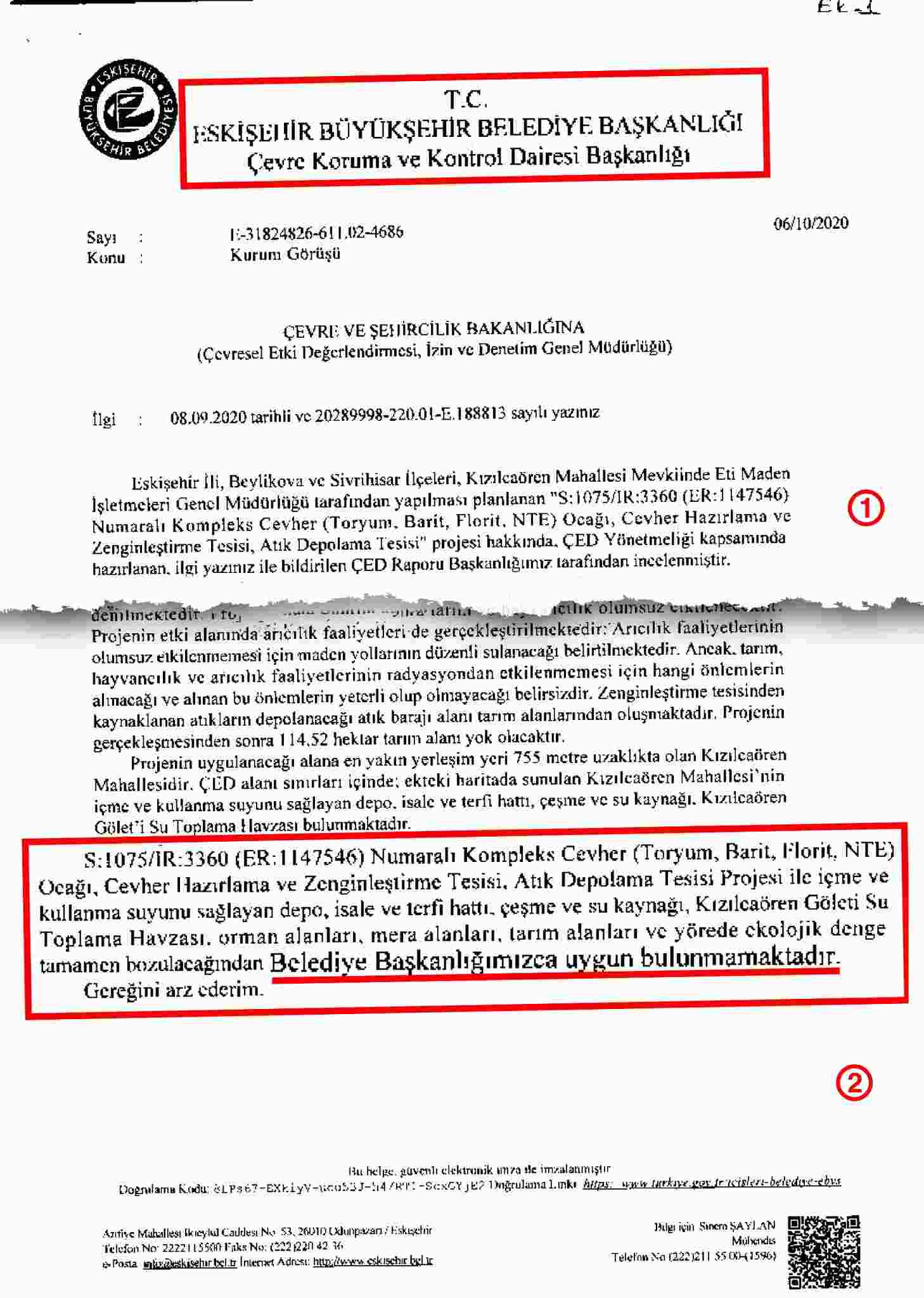 Çed raporu yok itirazı