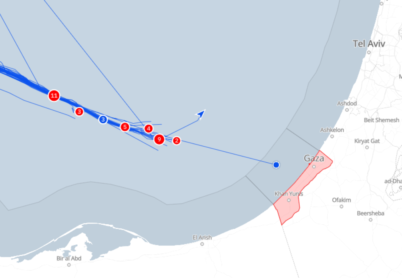 Mikeno Gazze kıyısına ulaştı