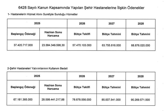 Şehir hastanelerine bütçeden ne kadar pay ayrılacak?