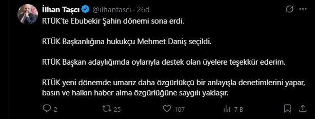 İlhan Taşcı duyurdu
