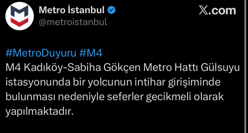Metro istanbul'dan açıklama