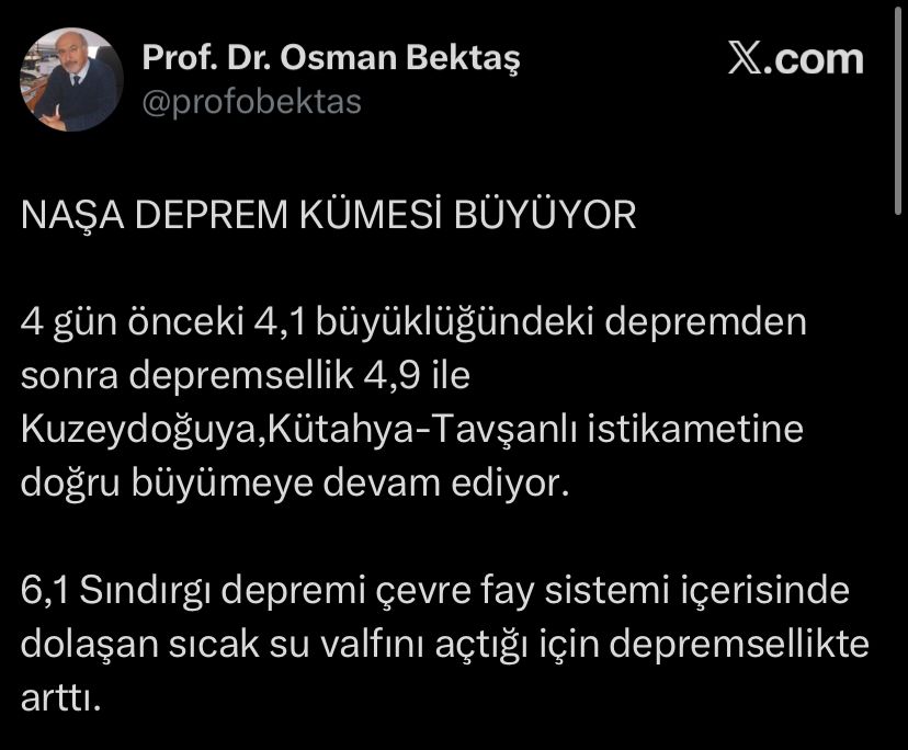 “Naşa deprem kümesi büyümeye devam ediyor”