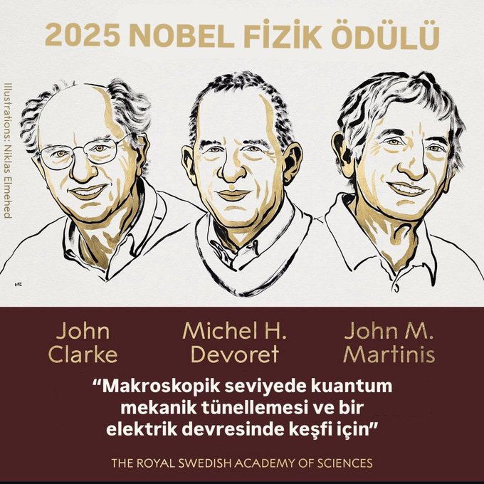2025 Nobel Fizik ödülleri sahiplerini buldu