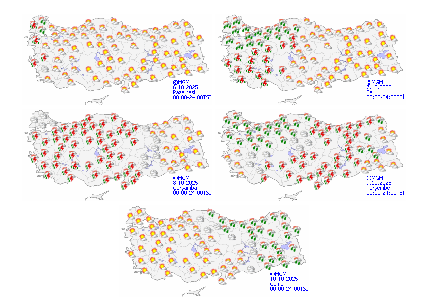 Yağışlar iç ve doğu bölgelerine ilerliyor