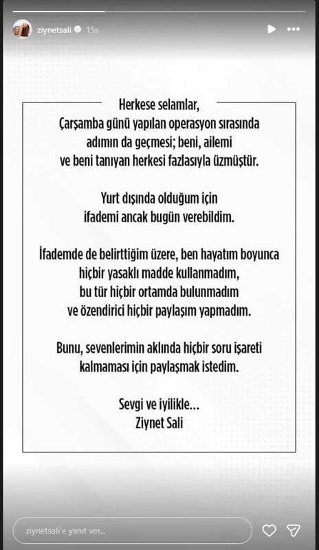 Ziynet Sali Açıklama