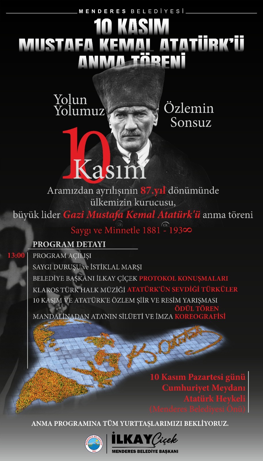 Mandalinadan oluşan dev silüet