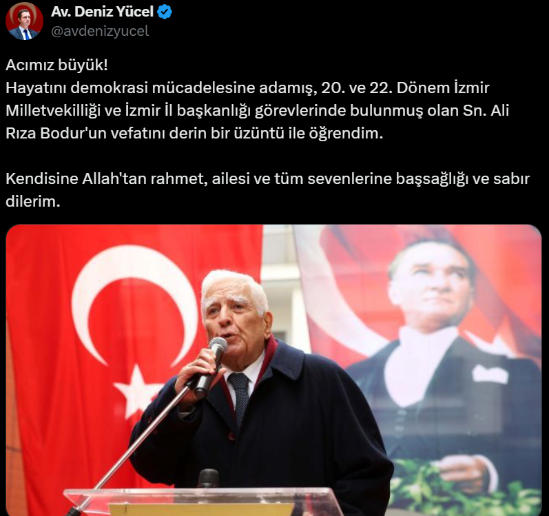 Deniz Yücel Vefat Duyurusu