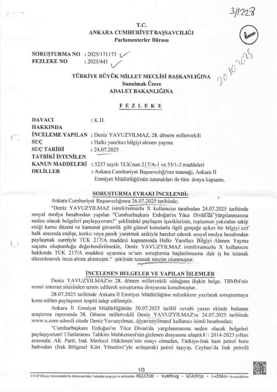 Yavuzyılmaz hakkında fezleke