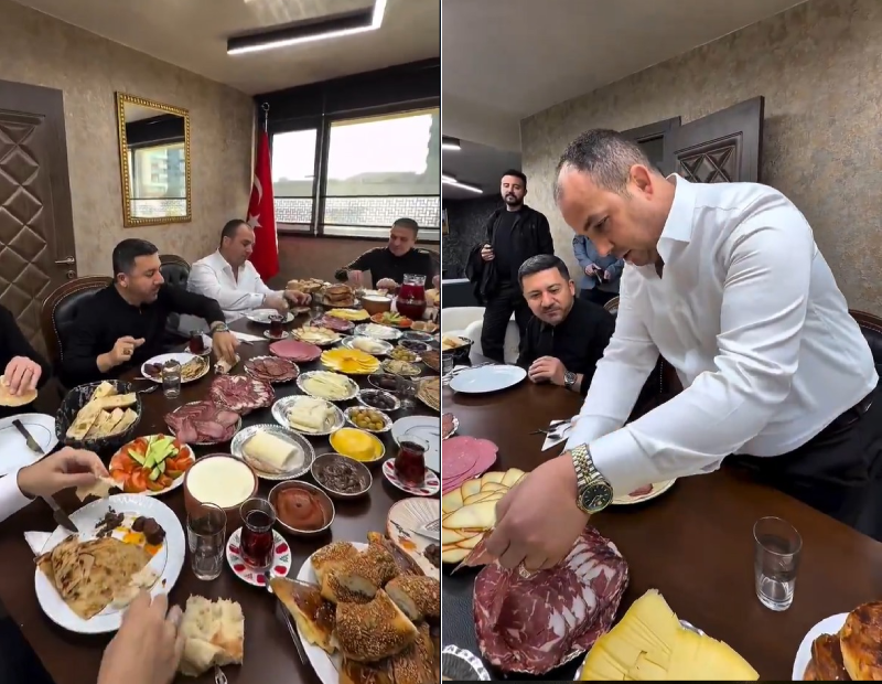 Gösterişli sofraya tepki yağdı