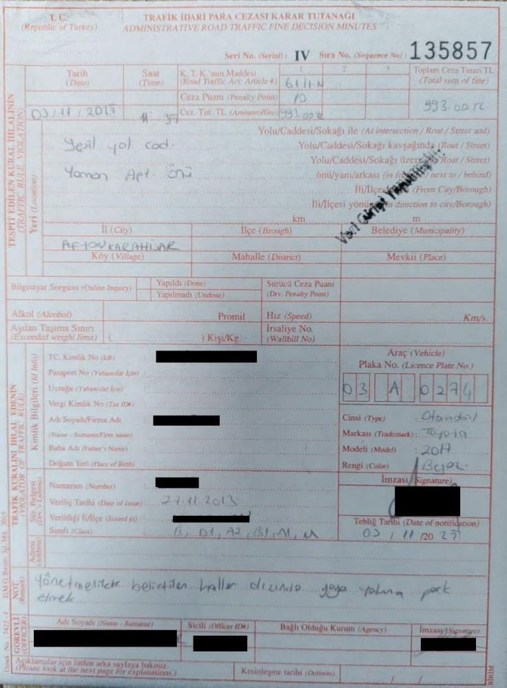 Polise Cezaa Kesildi