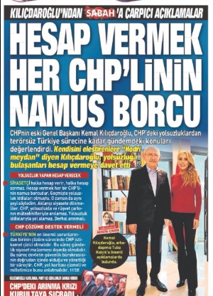 Kılıçdaaroğlu Sabah'a konuştu