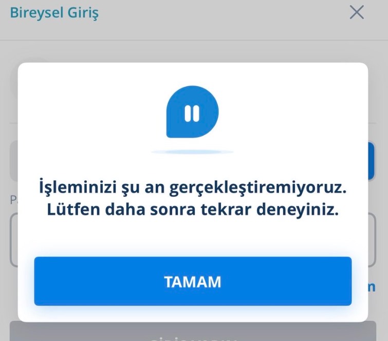 Sorunun teknik aksaklıktan kaynaklandığı düşünülüyor