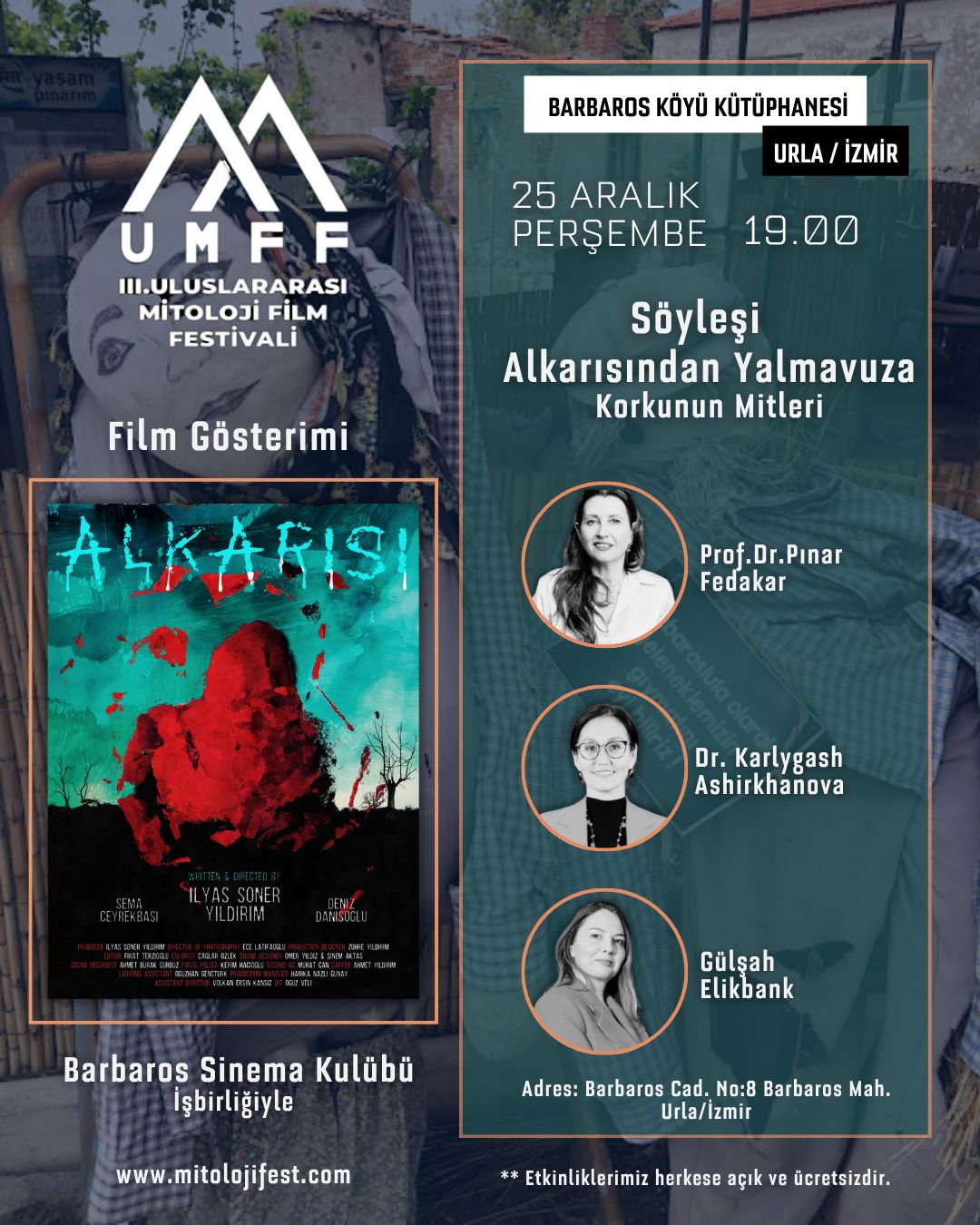 Barbaros Kütüphanesi'nde mitolojik bir akşam: "Alkarısı" Beyaz perdede