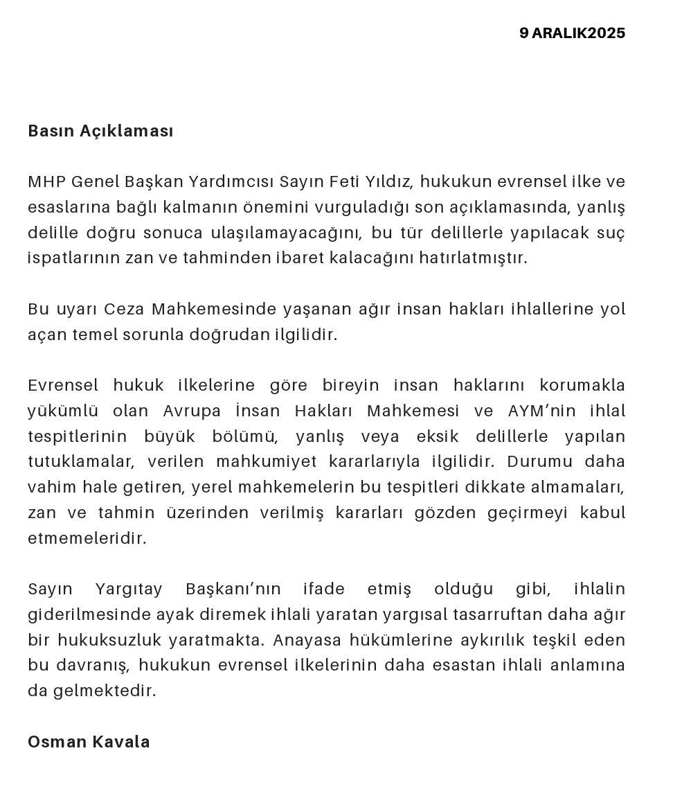 Osman Kavala açıklama