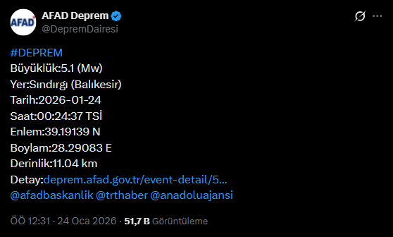 Balıkesir Sındırgı Son Dakika Deprem-2