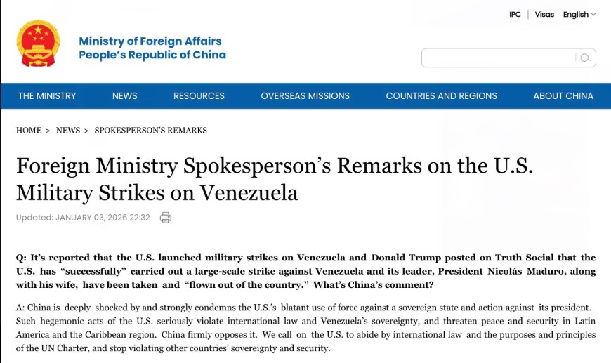 Çin'den Venezuela'ya destek