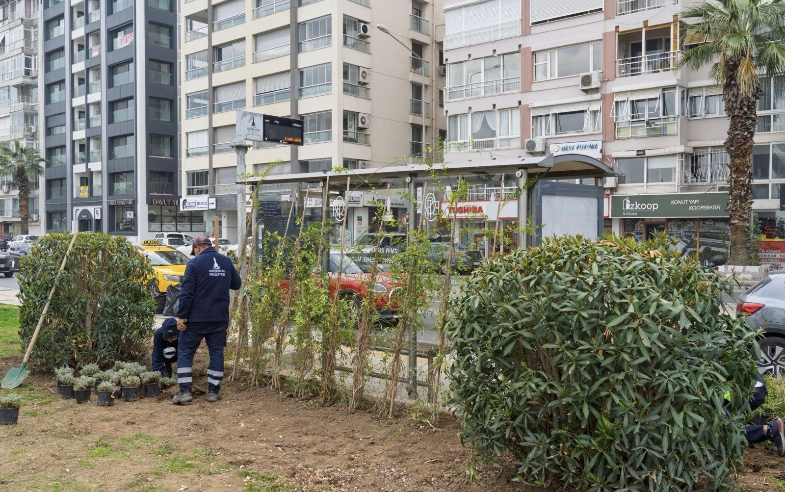 İzmir’de Duraklar Yeşile Büründü