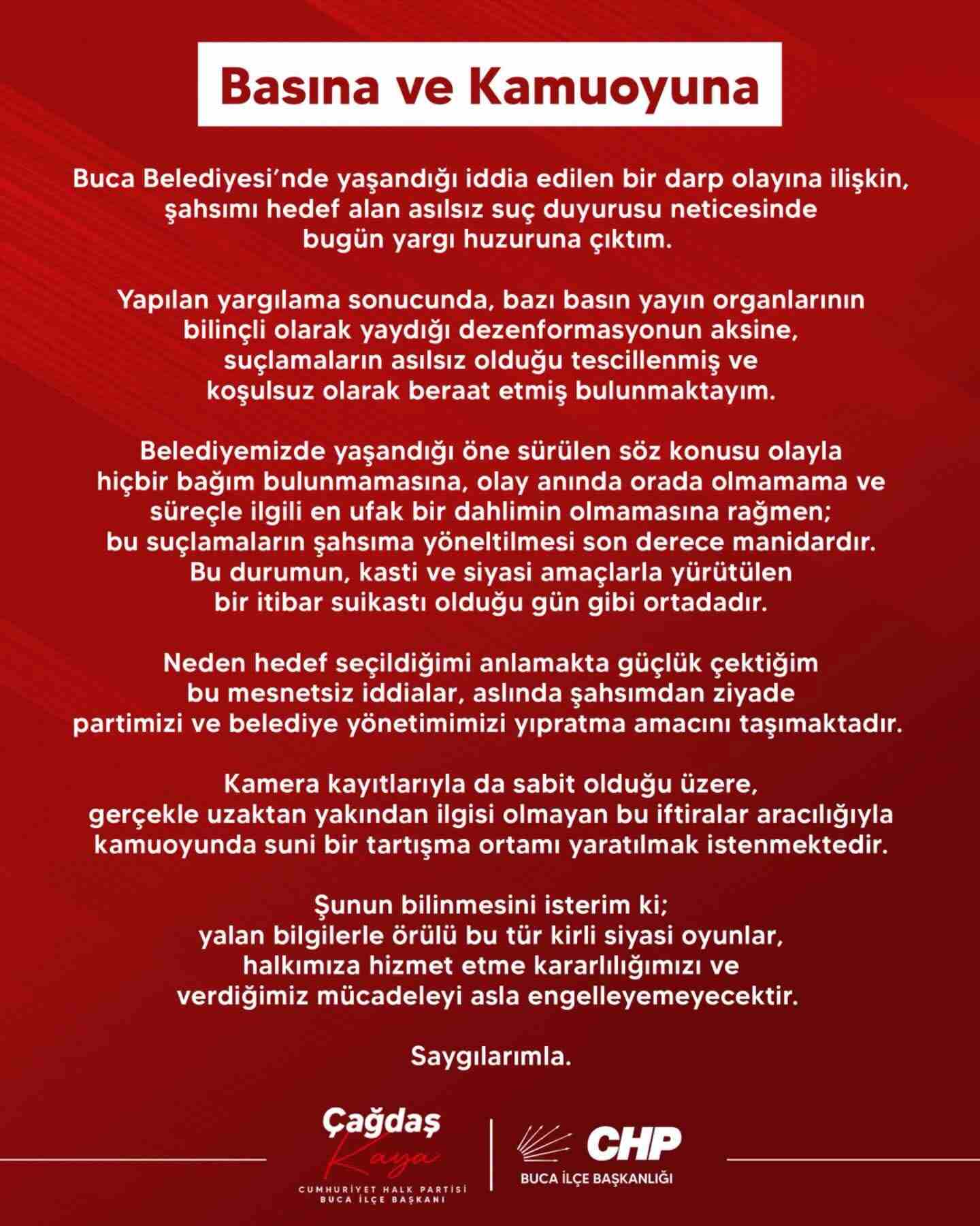 Çağdaş Kaya açıklama