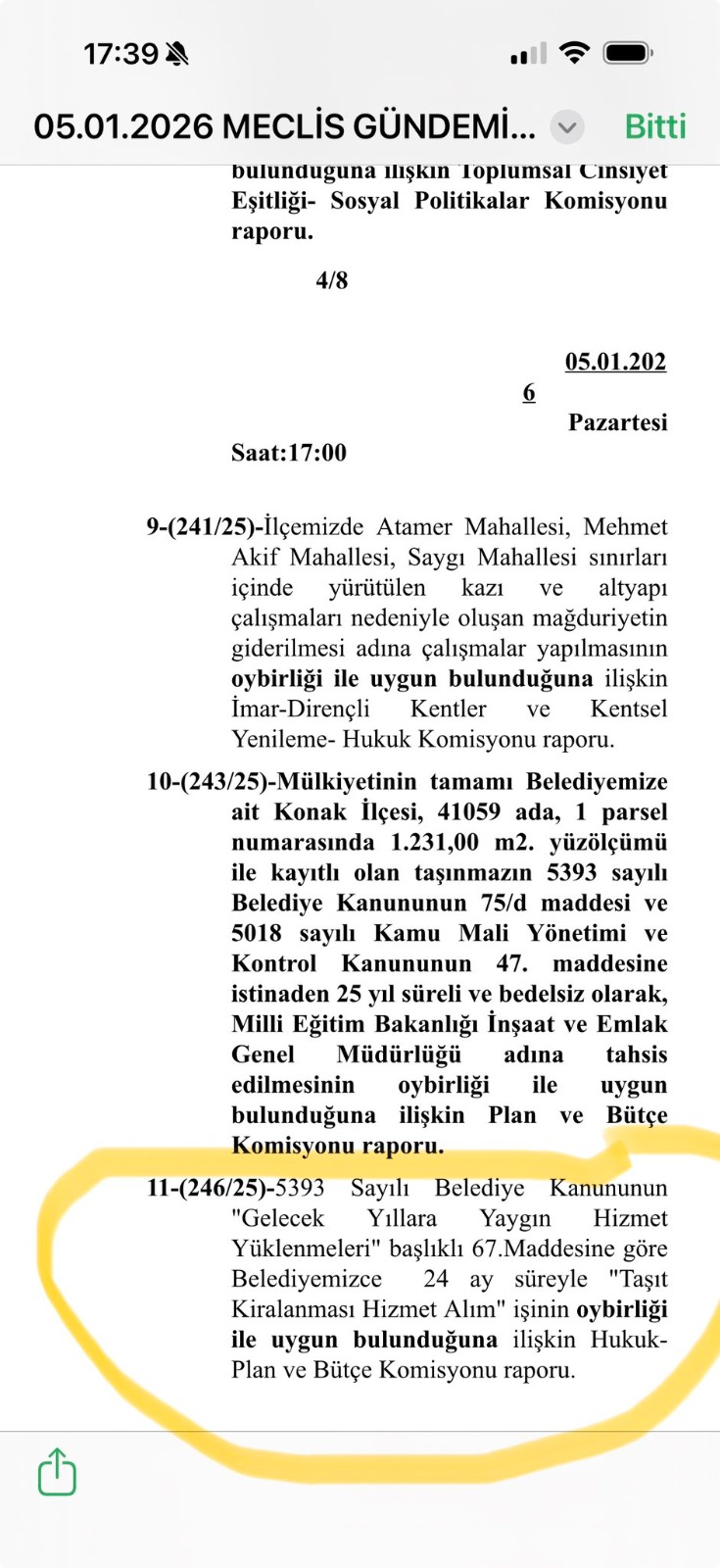 İhale sözleşmesi Meclis kararından önce mi imzalandı?