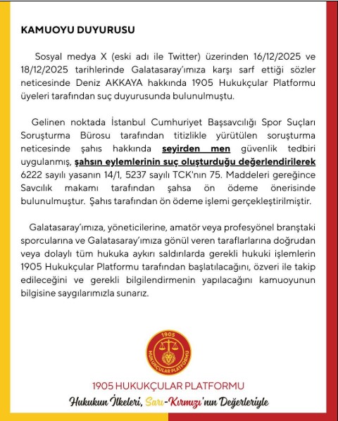 1905 platformundan açıklama