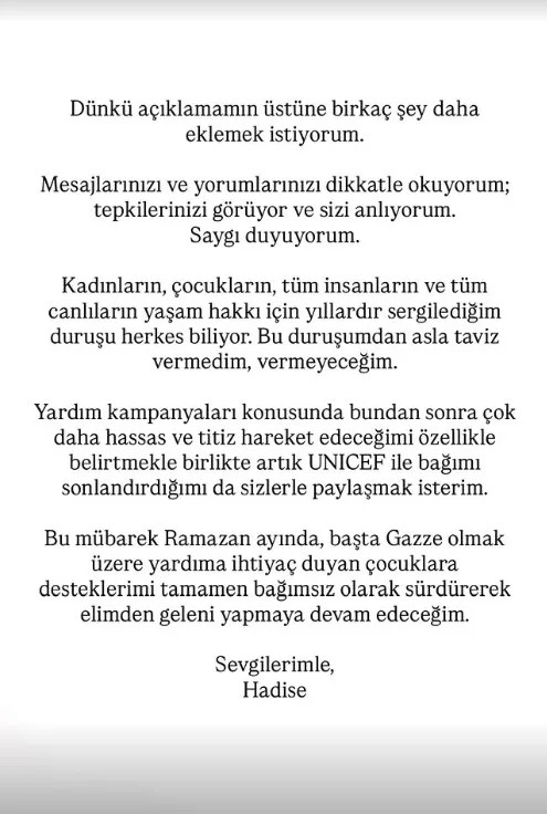Hadise Unicef