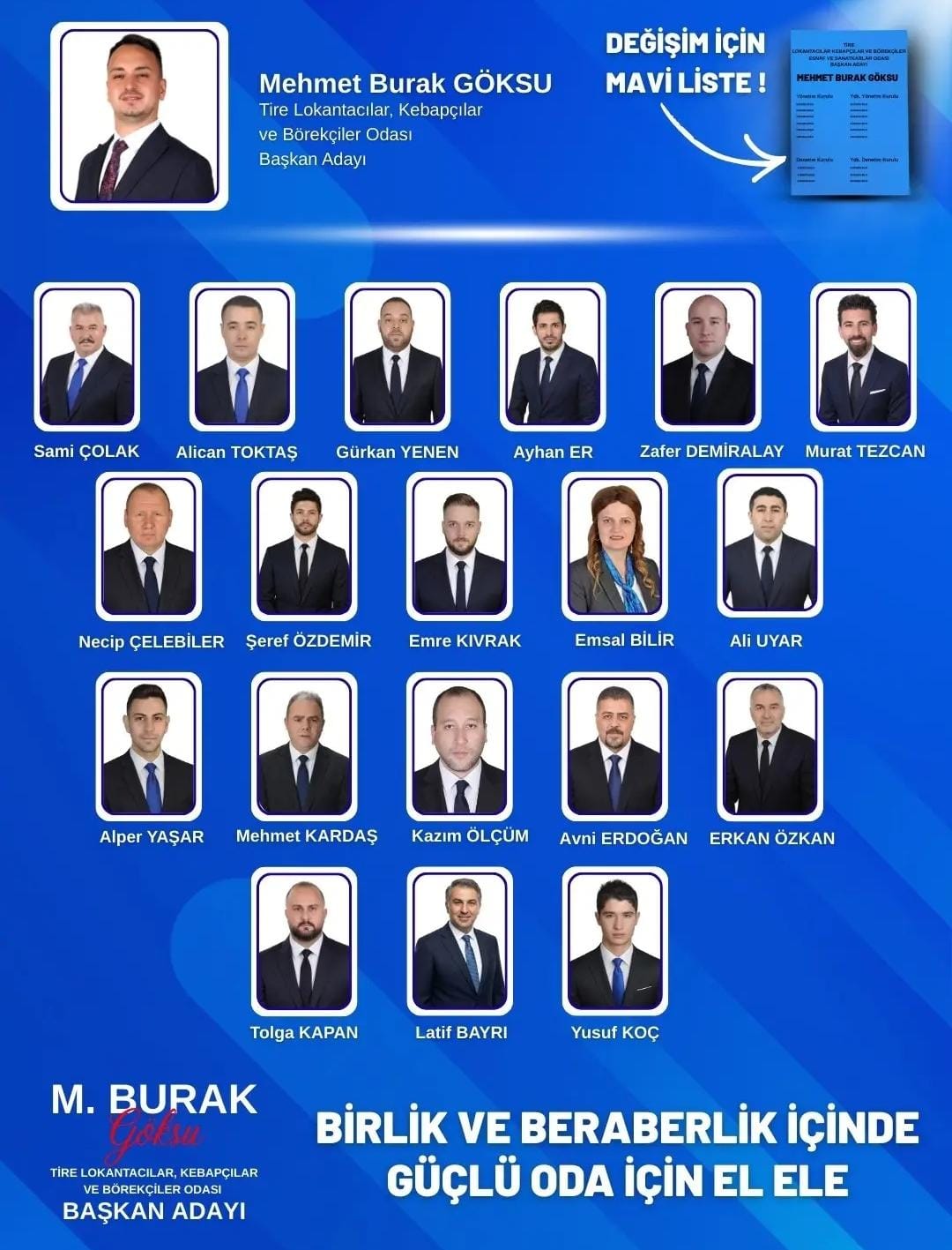 mehmet burak göksu mavi liste tire izmir