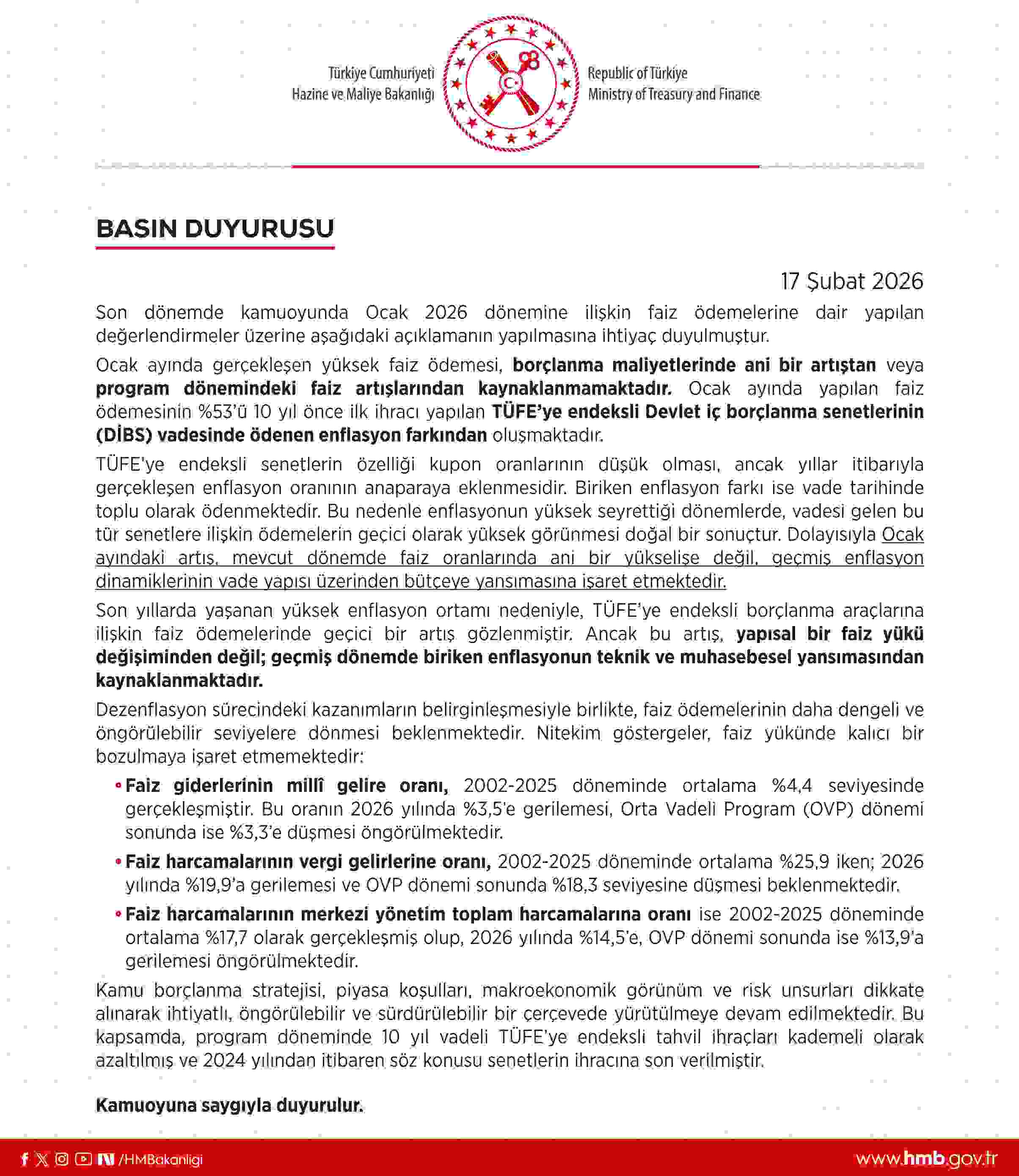 Bakanlık açıklama