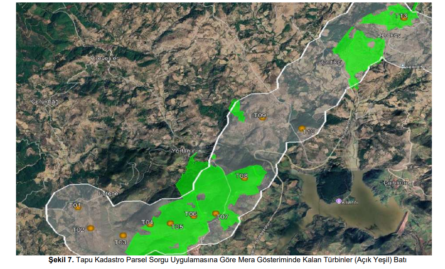 Bir bölümü tarla ve mera alanlarında