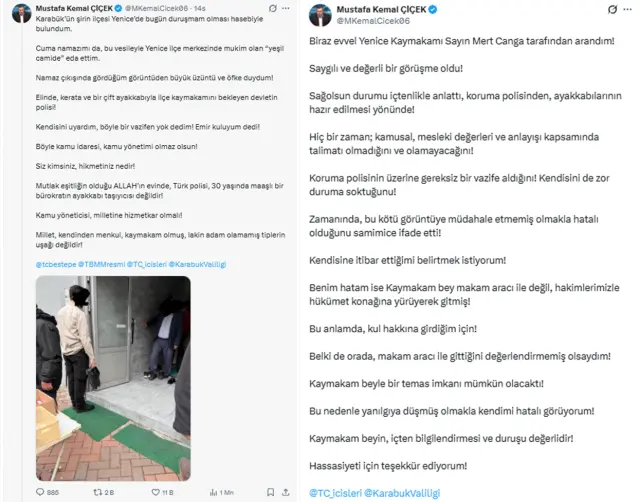 Polis Elinde Ayakkabıyla Kaymakamı Bekledi, Tepkiler Sonrası Açıklama Ge