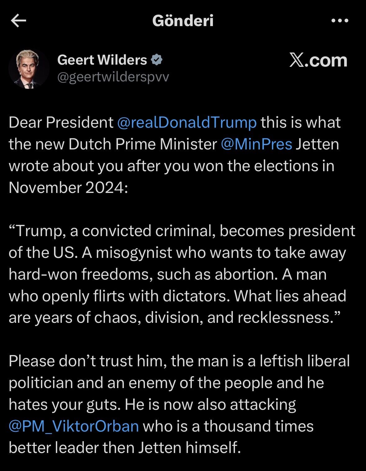 Geert Wilders Paylaşım