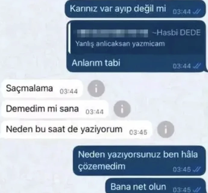Hasbi Dede Taciz Mesajları 2