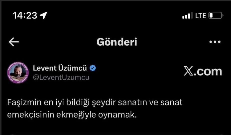 Üzümcü'nün mesajı