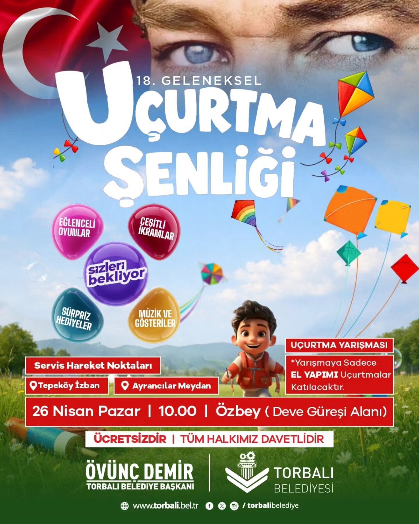 18.kez gökyüzünde şölenorbalı uçurtma şenliği için hazır