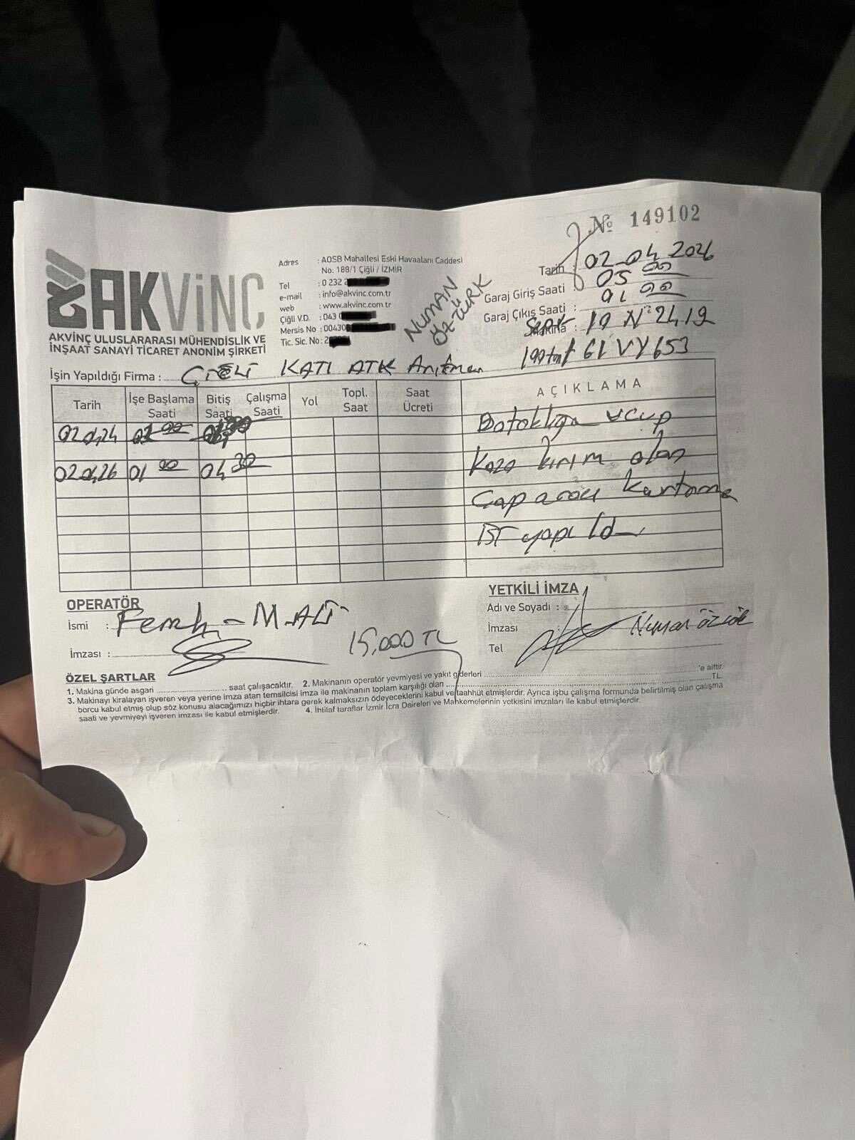 Vinçle ilgili belge